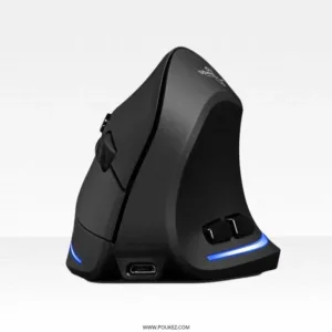 zelotes Souris sans Fil Rechargeable,Souris Ergonomique Verticale avec Récepteur USB,2400DPI,6 Boutons,LED Optique Wireless Mouse pour PC,Mac,Ordinateur Portable,Noir